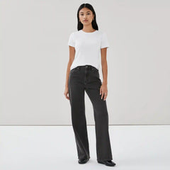 Black Wash Wide Leg Jean
