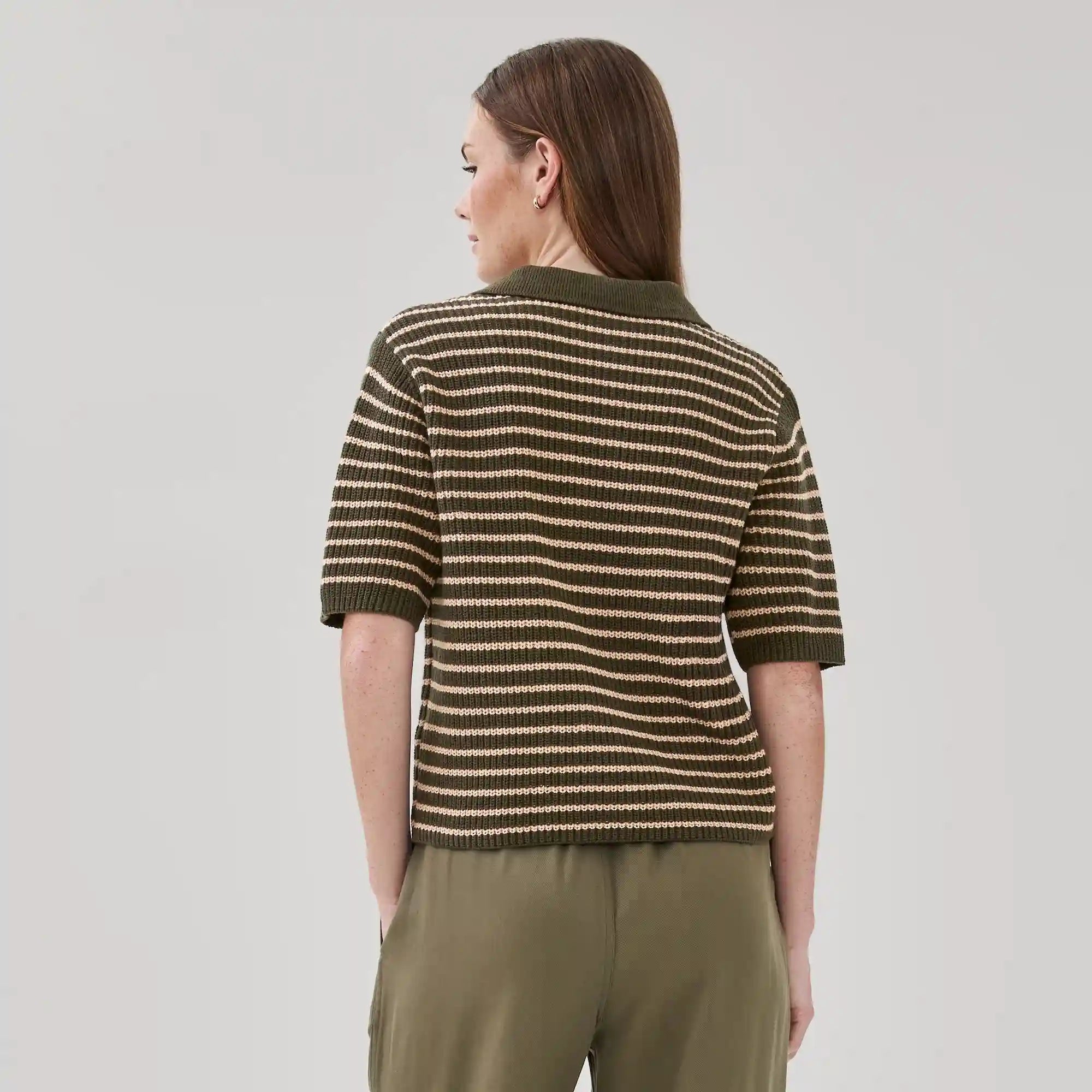 Striped Polo Cardigan