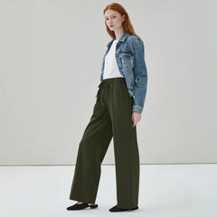 Wide Leg Pull-On Suit Pant