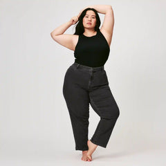 Women+ Black Wash Relaxed Fit Jean