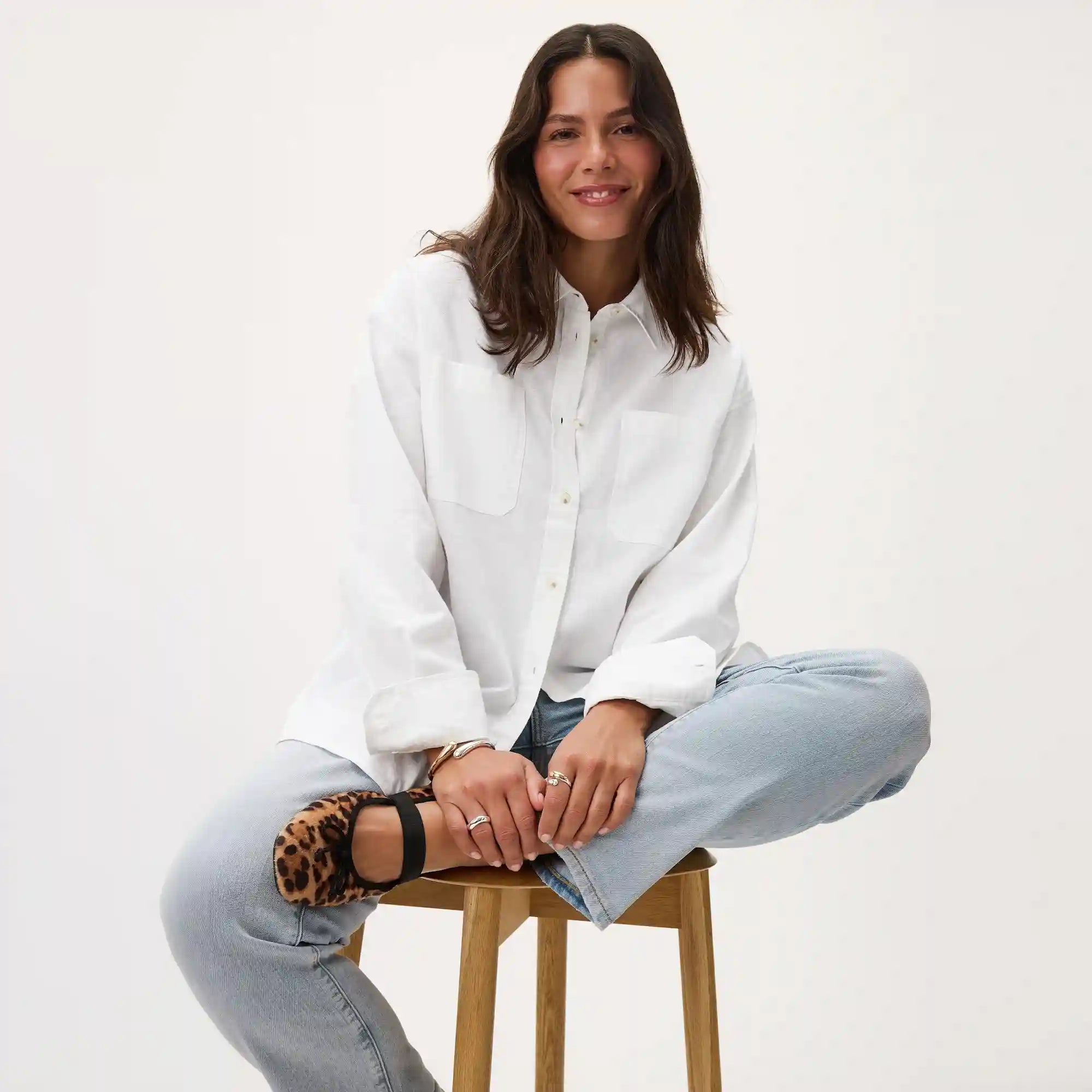 Oversized Linen Cotton Button-Up Shirt