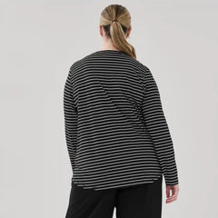 Women+ Active Striped Long Sleeve Top