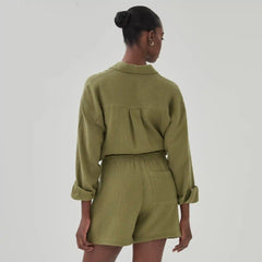 Crinkle Gauze Pull-On Short