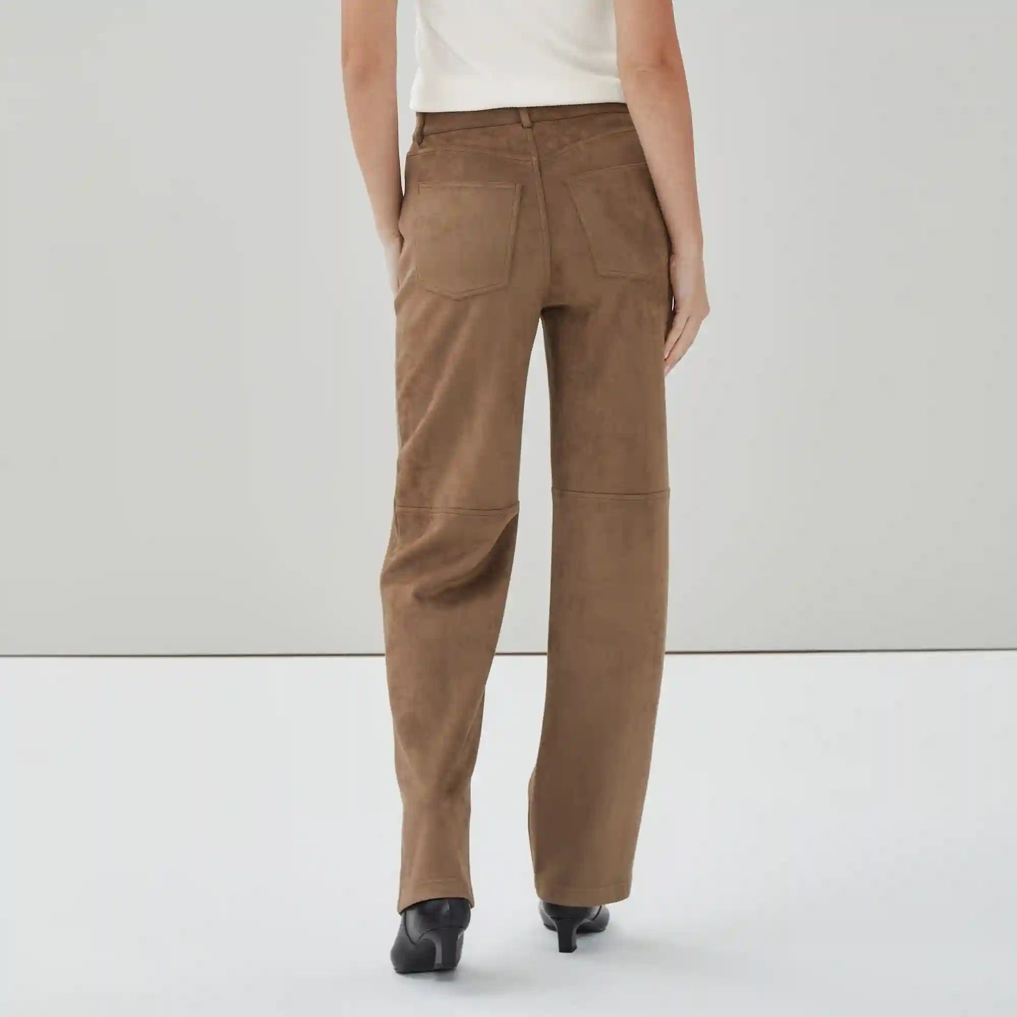 Faux Suede Wide Leg Pant