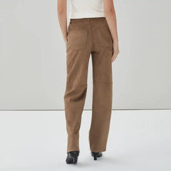 Faux Suede Wide Leg Pant
