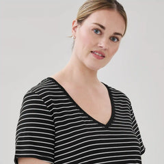 Women+ Active V-Neck Striped T-Shirt