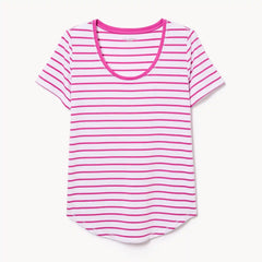 Active Striped Scoop Neck T-Shirt
