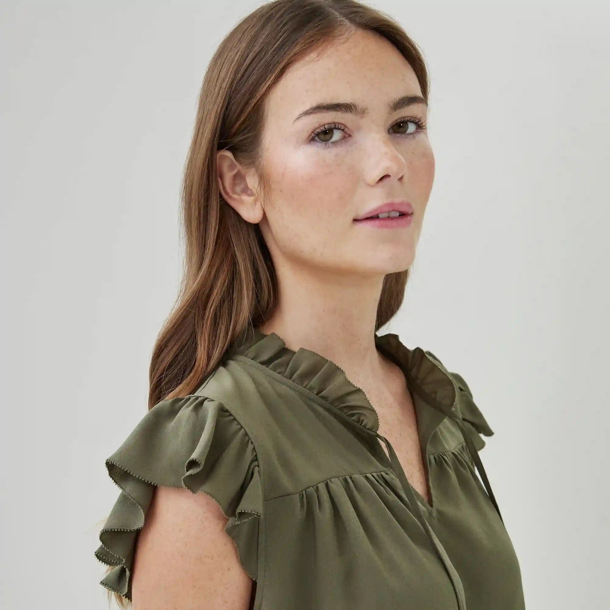 Ruffled Shell Top