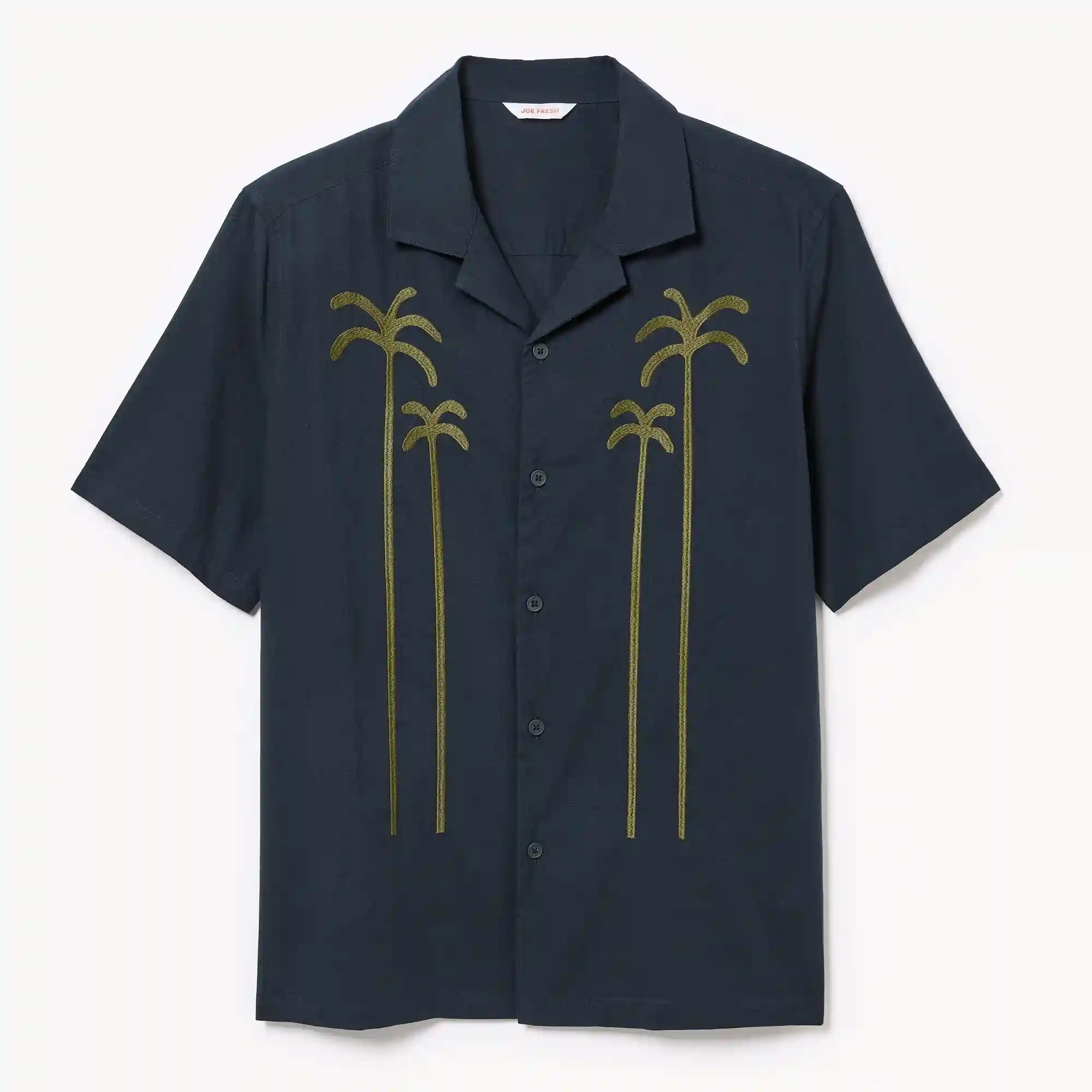Men's Embroidered Camp Collar Shirt