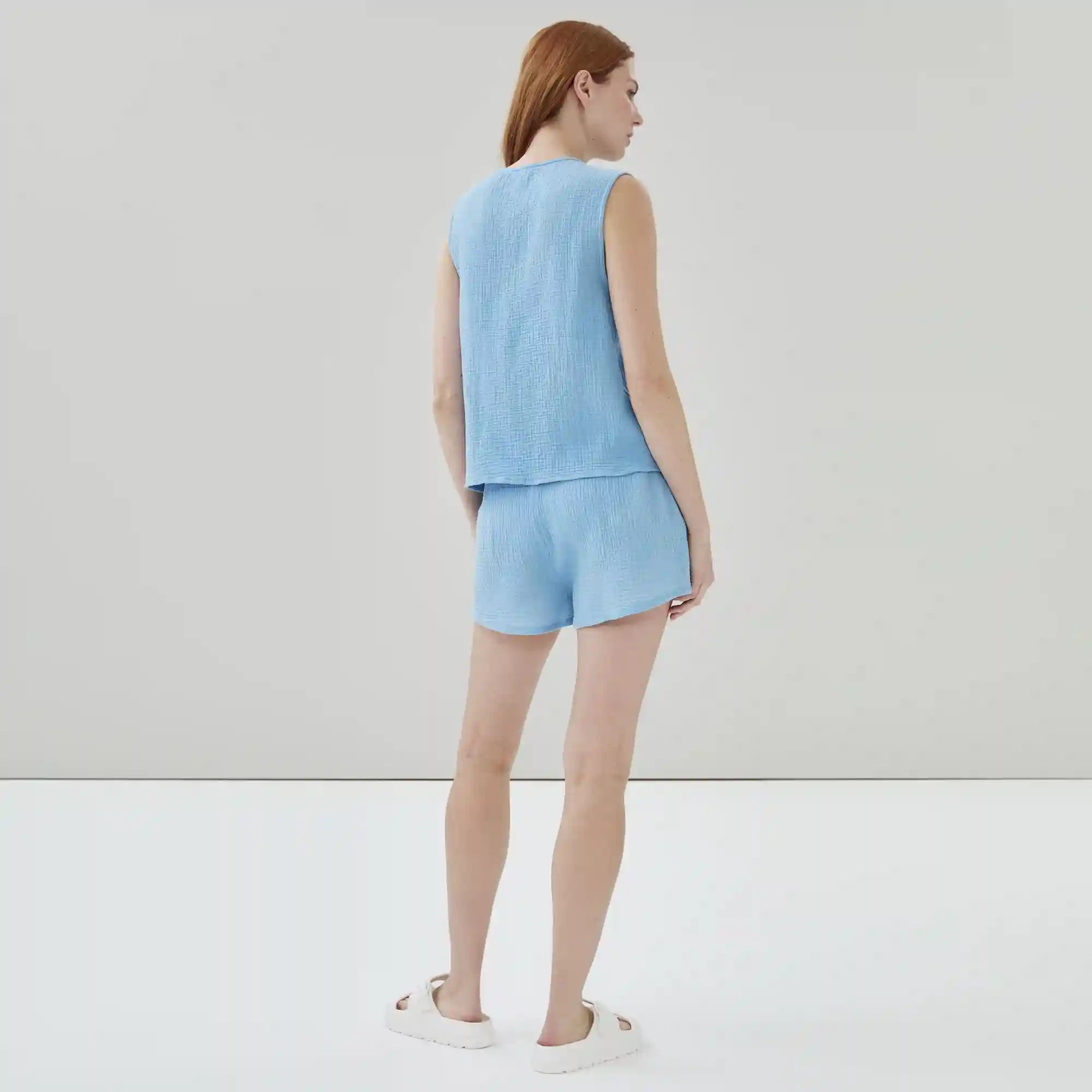 Crinkle Gauze Tie Top