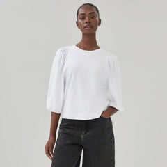 Heavyweight Cotton Puffed Sleeve Top