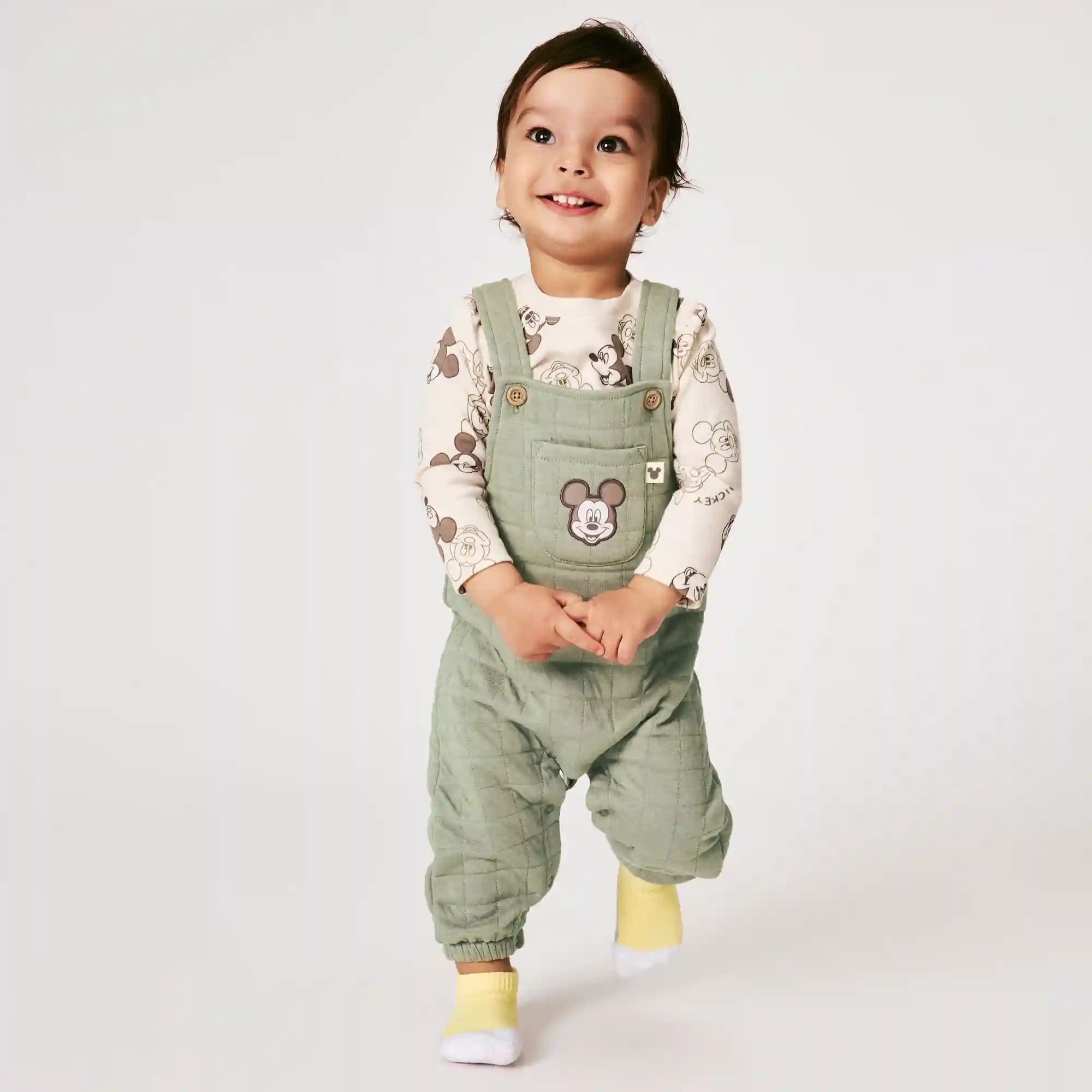 Baby Boys' Disney Mickey Mouse Overall Set