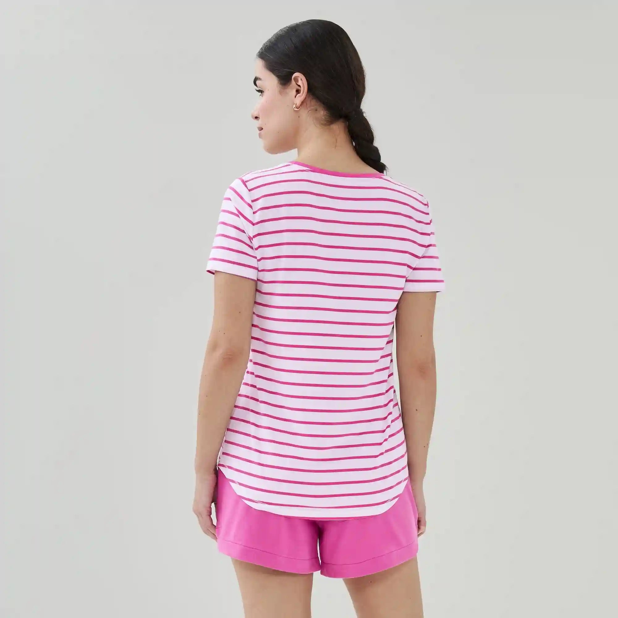 Active Striped V-Neck T-Shirt