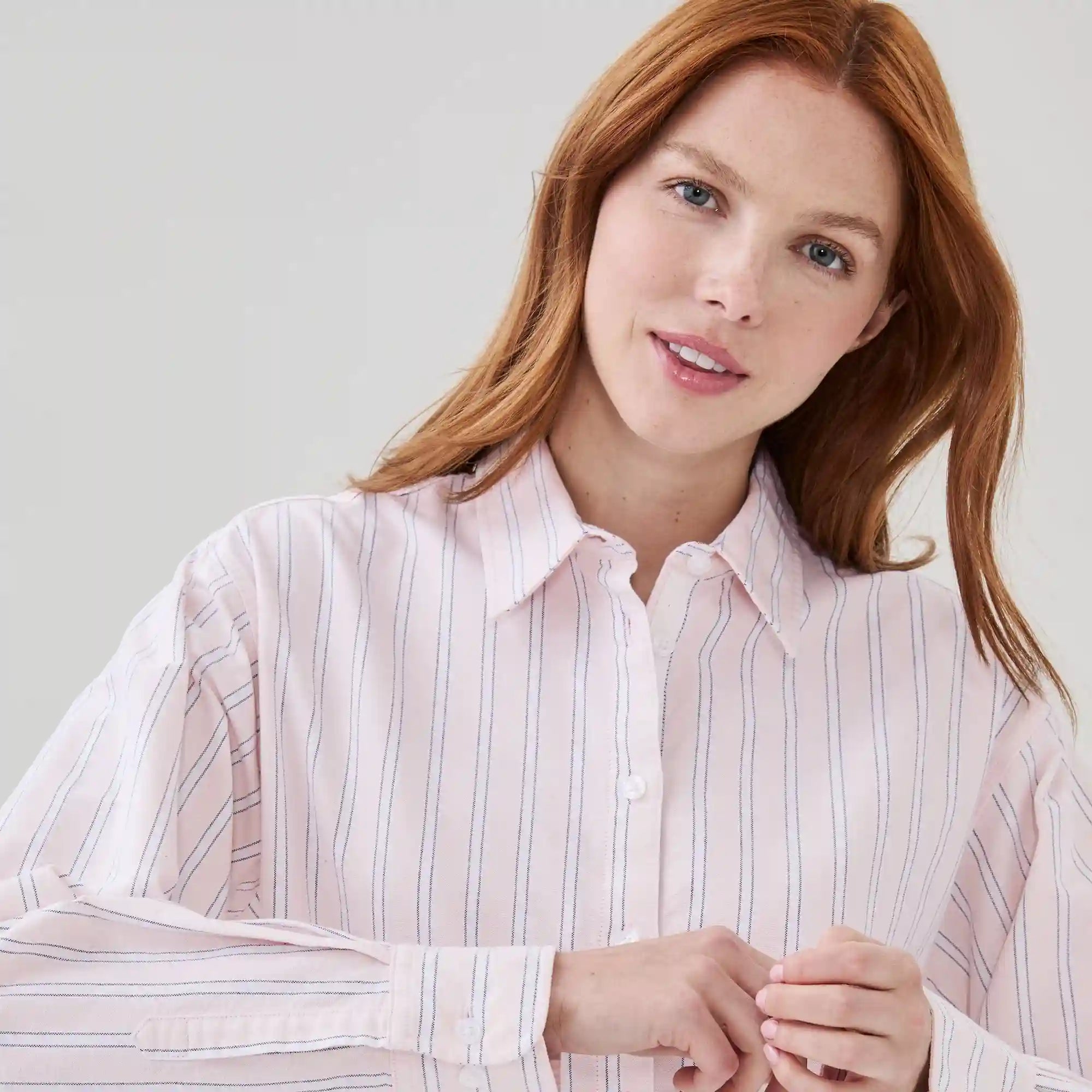 Oversized Striped Button-Up Shirt