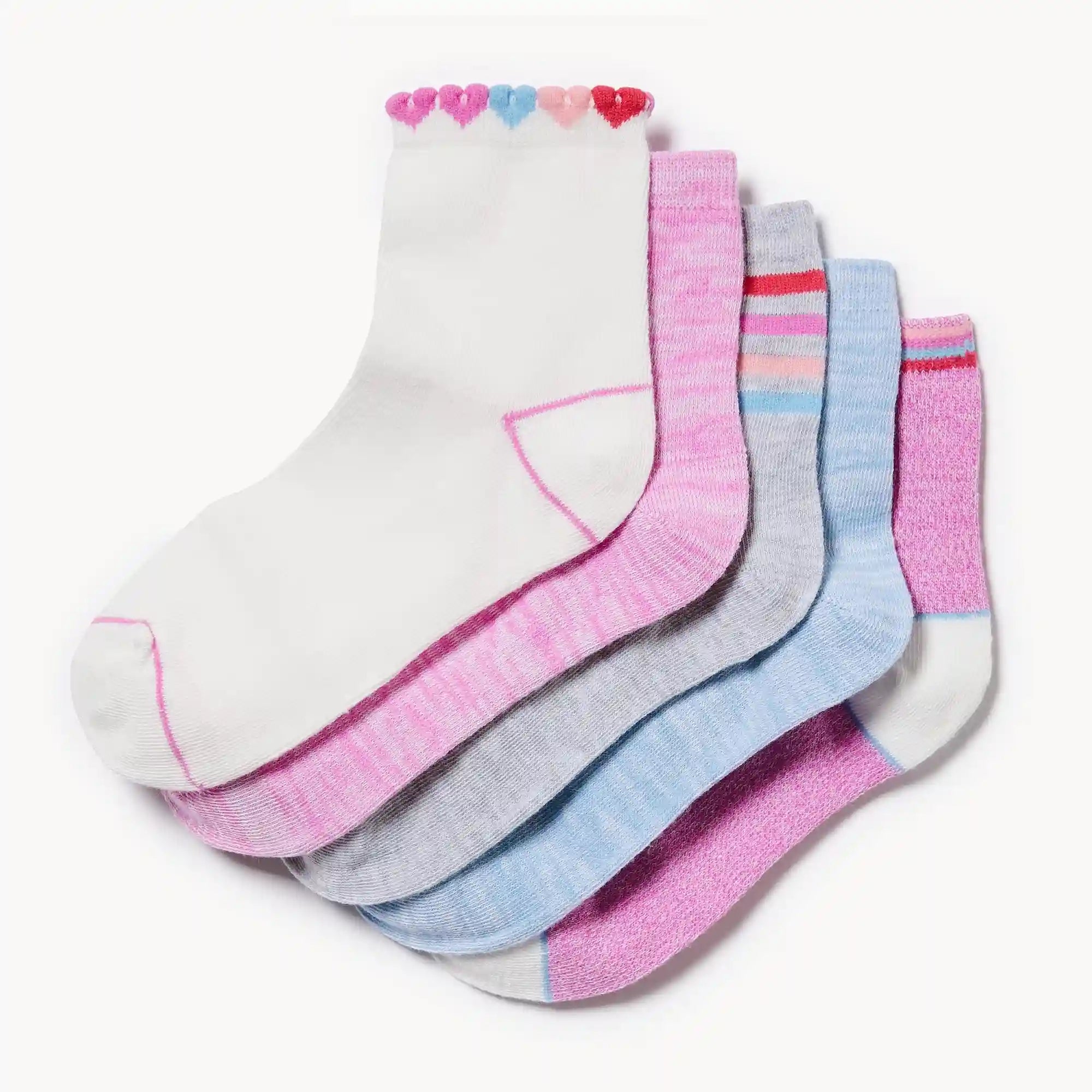 Kid Girls' 5-Pack Quarter-Crew Socks