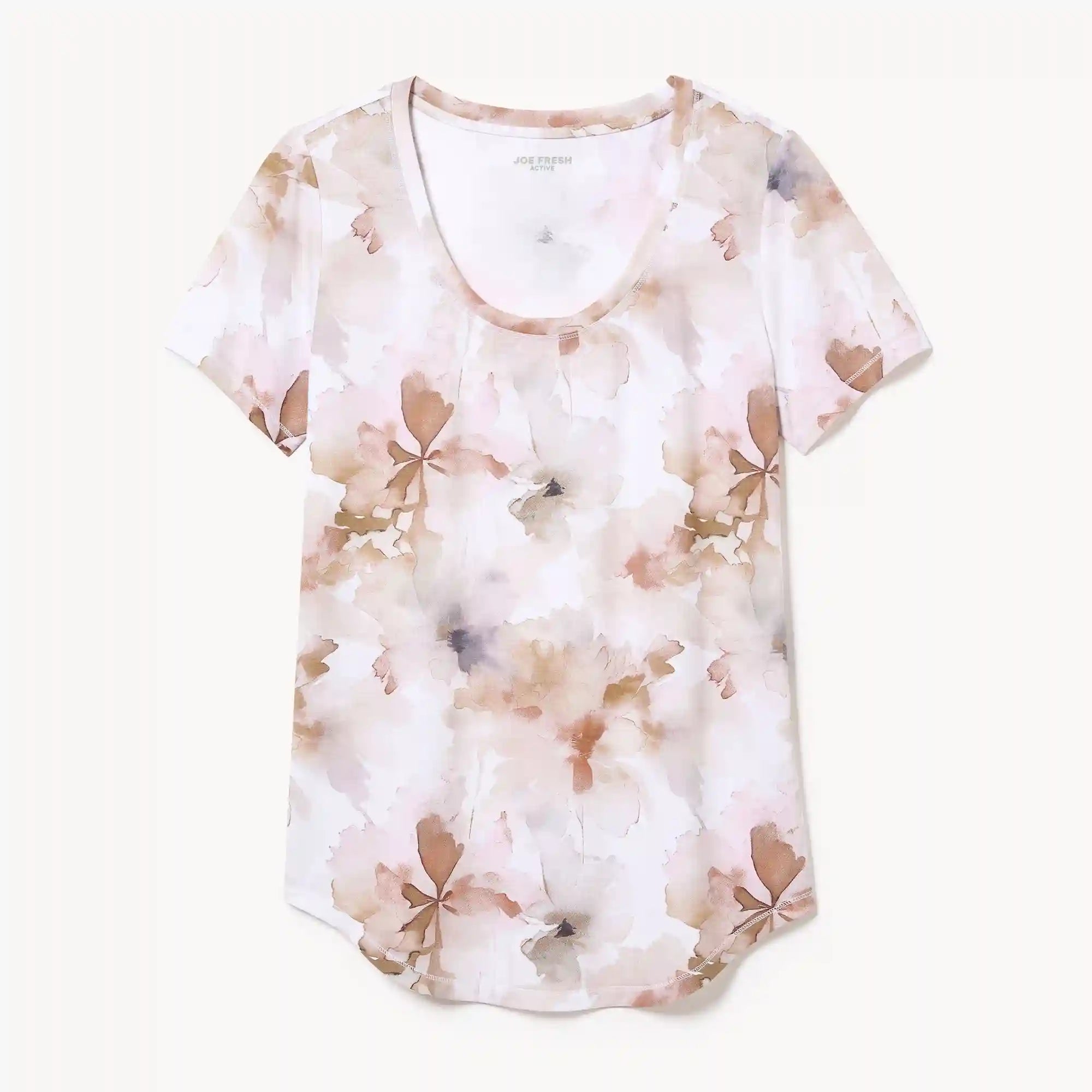 Active Printed Scoop Neck T-Shirt