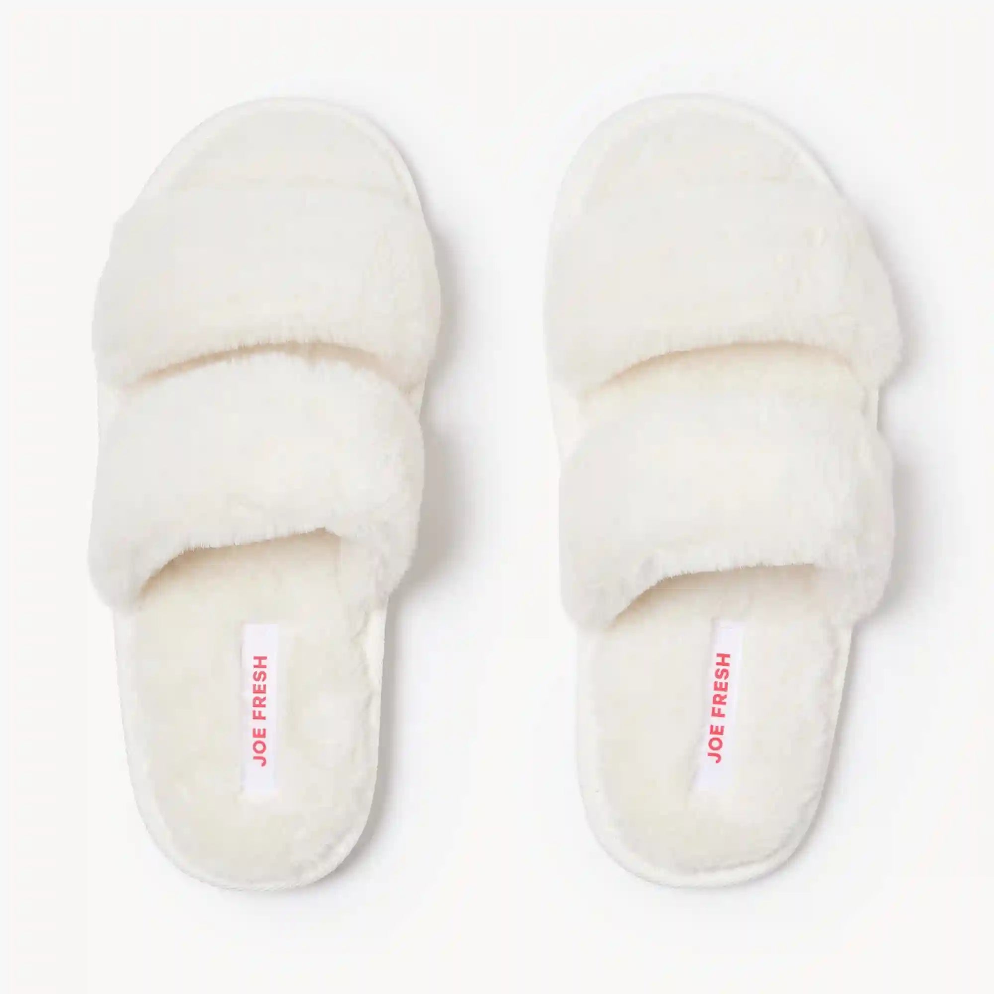 Faux Fur Double Strap Slippers