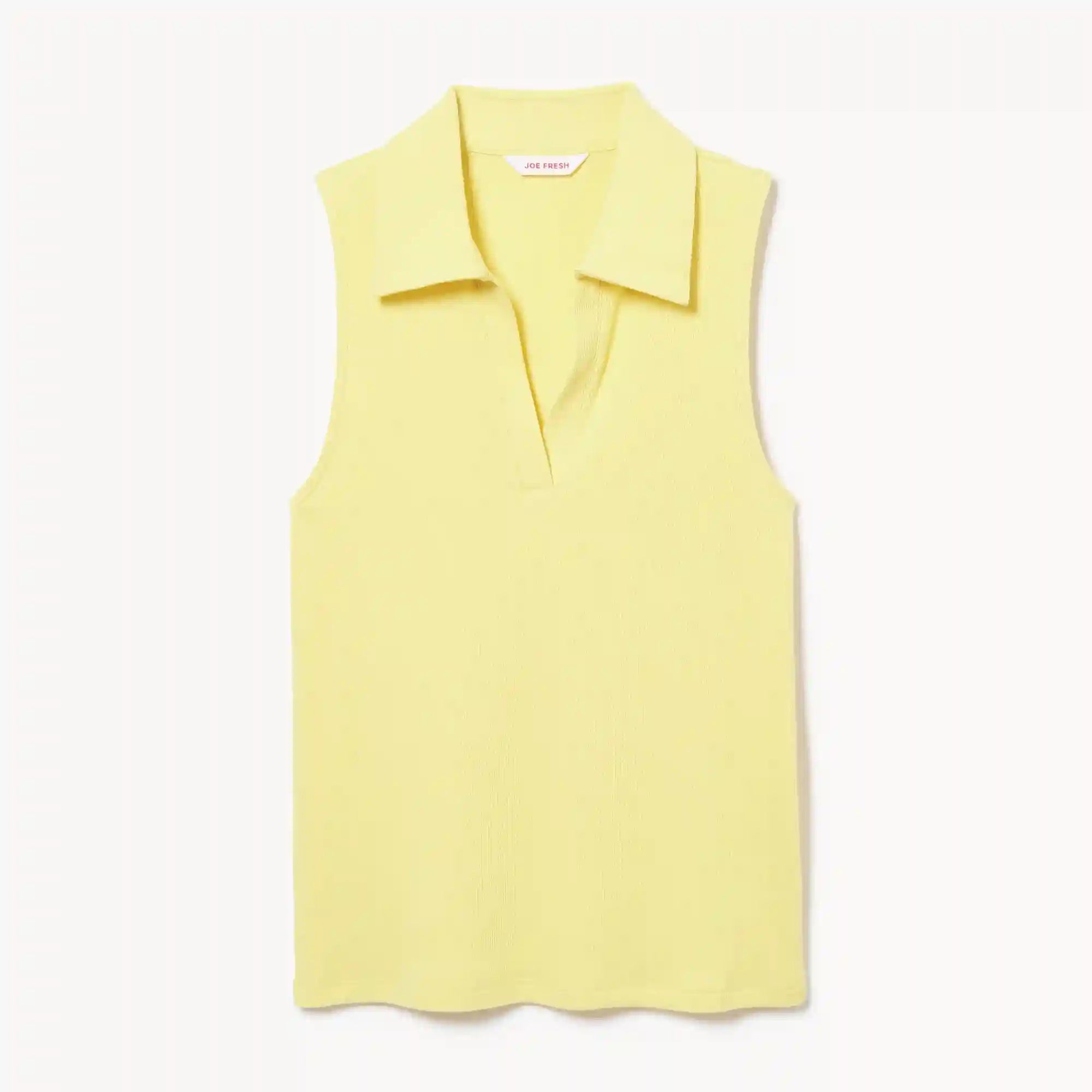 Ribbed Collared Tank Top