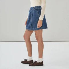 Denim Wrap Mini Skirt
