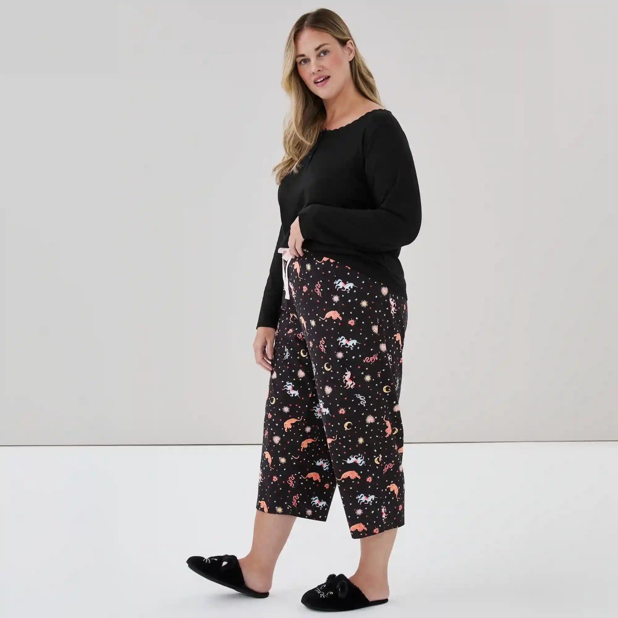 Women+ Printed Cropped Sleep Pant