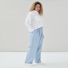 Women+ Linen Blend Pleated Trouser