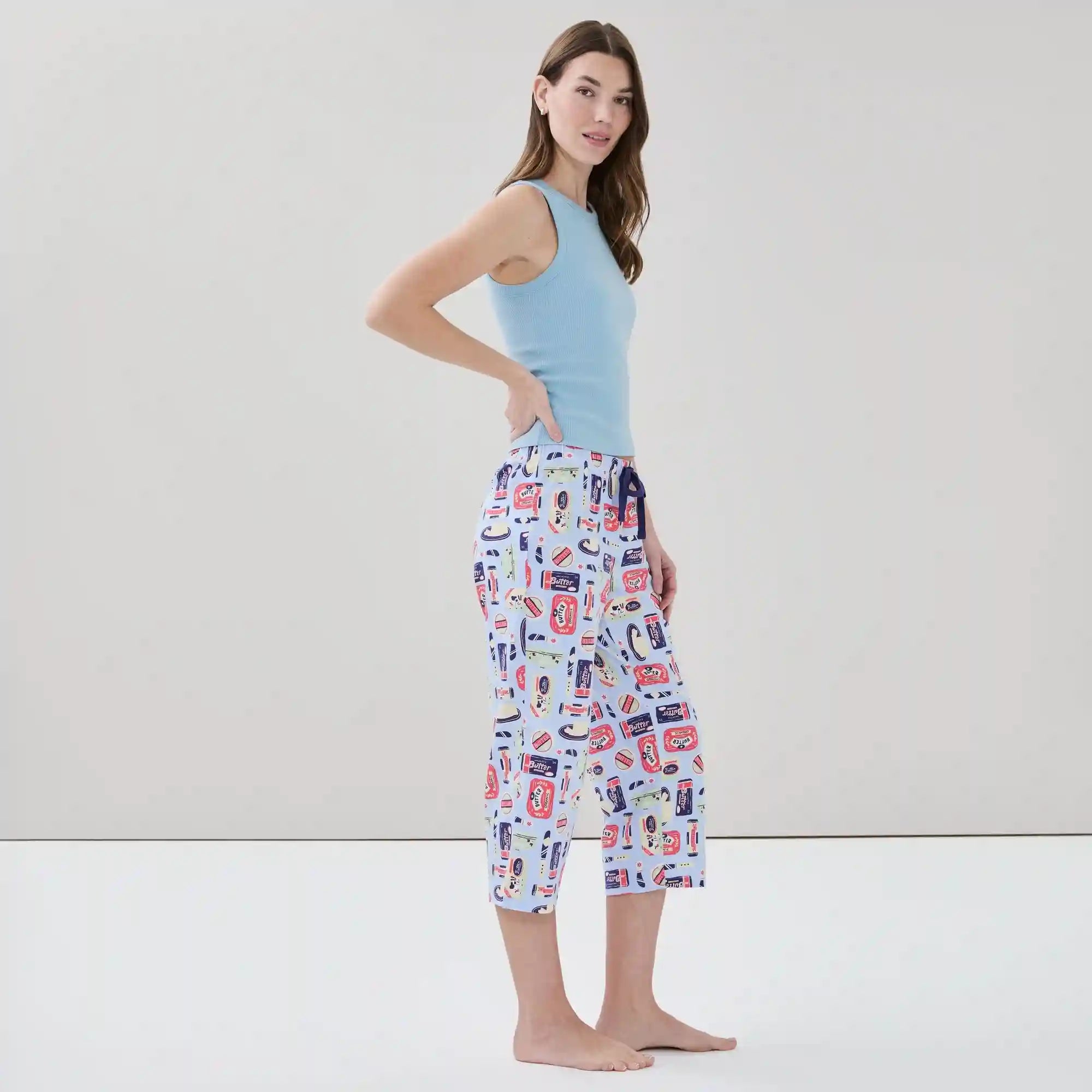 Printed Cropped Sleep Pant
