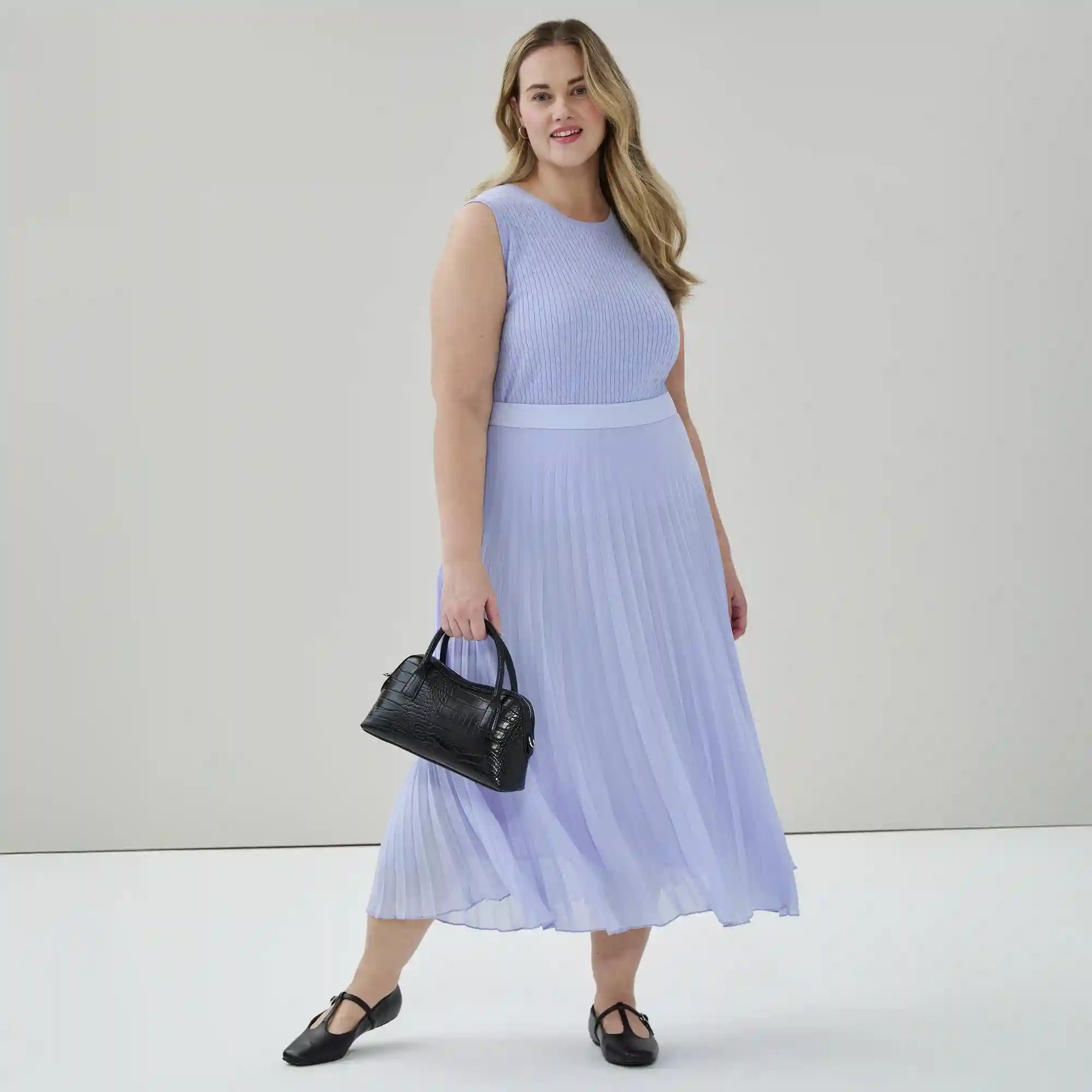 Women+ Pleated Midi Skirt