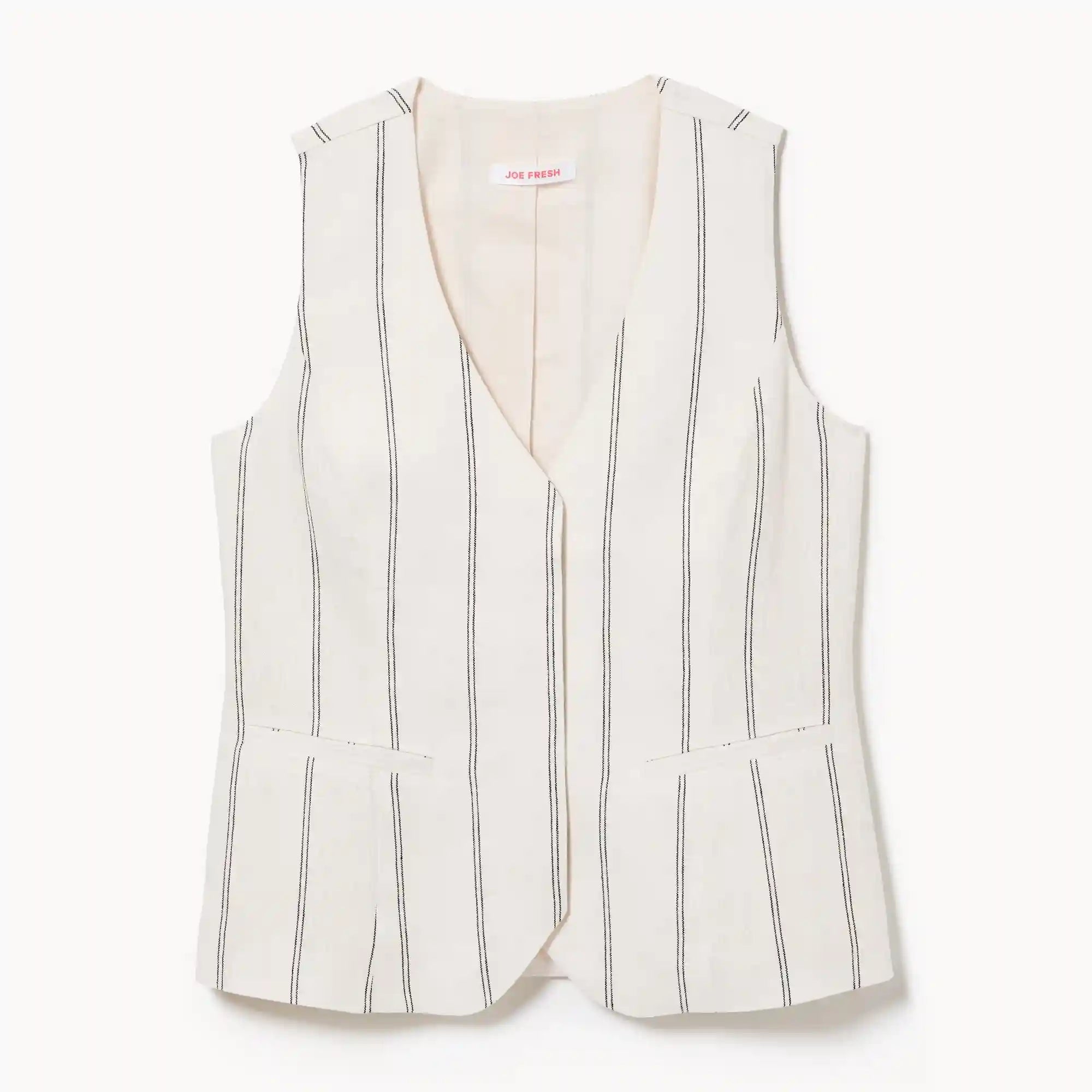 Linen Blend Striped Vest