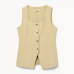 Crepe Longline Vest