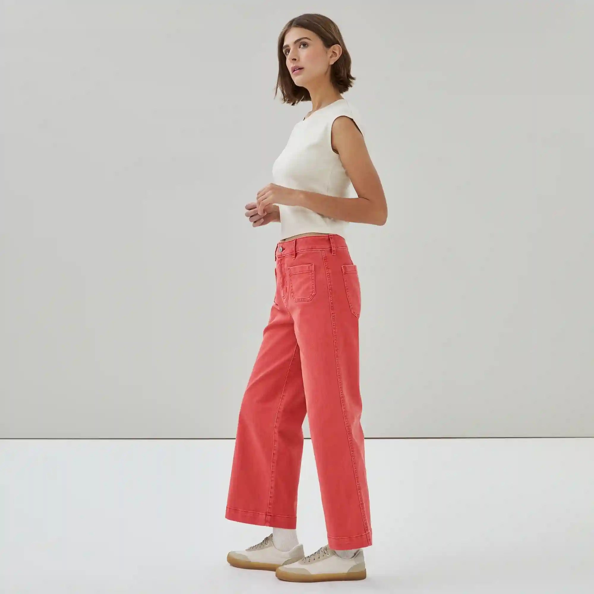 Red High Rise Jean