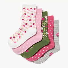 Kid Girls' 5-Pack Crew Socks
