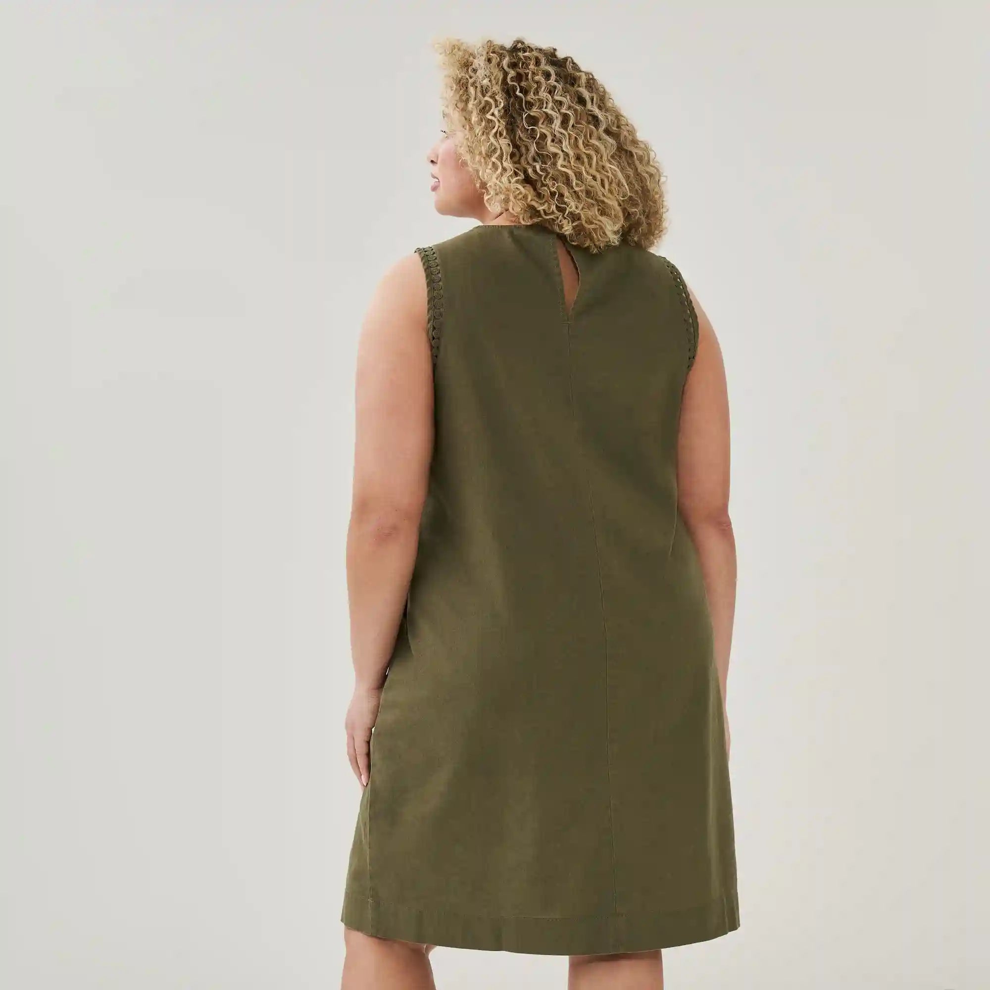 Women+ Linen Cotton Midi Shift Dress