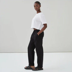 Linen Cotton Roll Cuff Pant