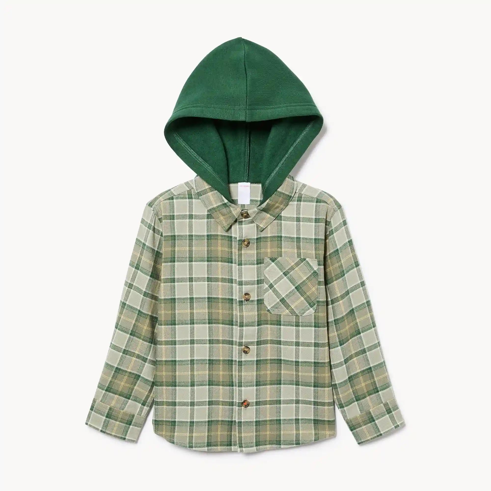 Toddler Boys' Flannel Hooded Shirt