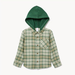 Toddler Boys' Flannel Hooded Shirt