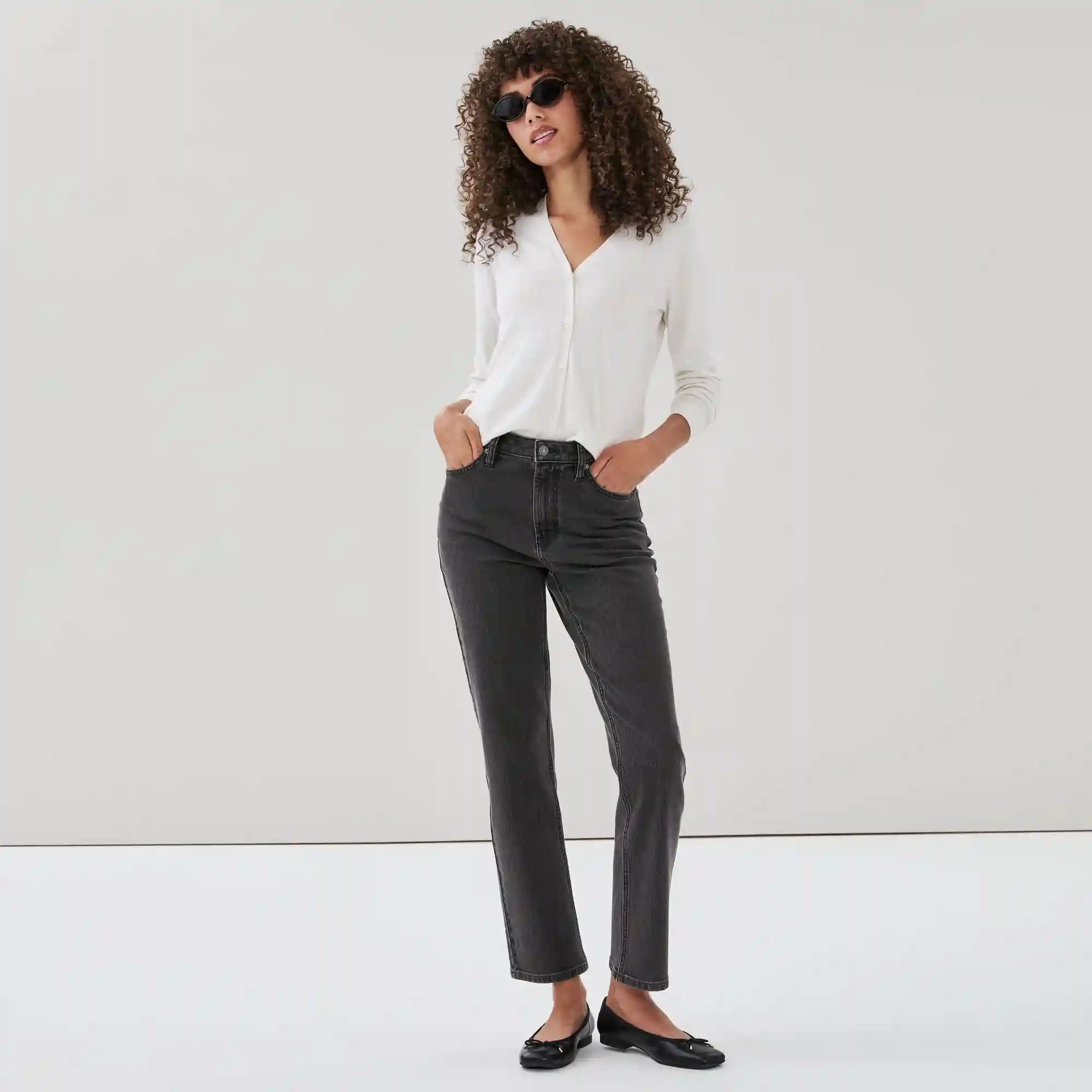 Black Wash Slim Straight Jean