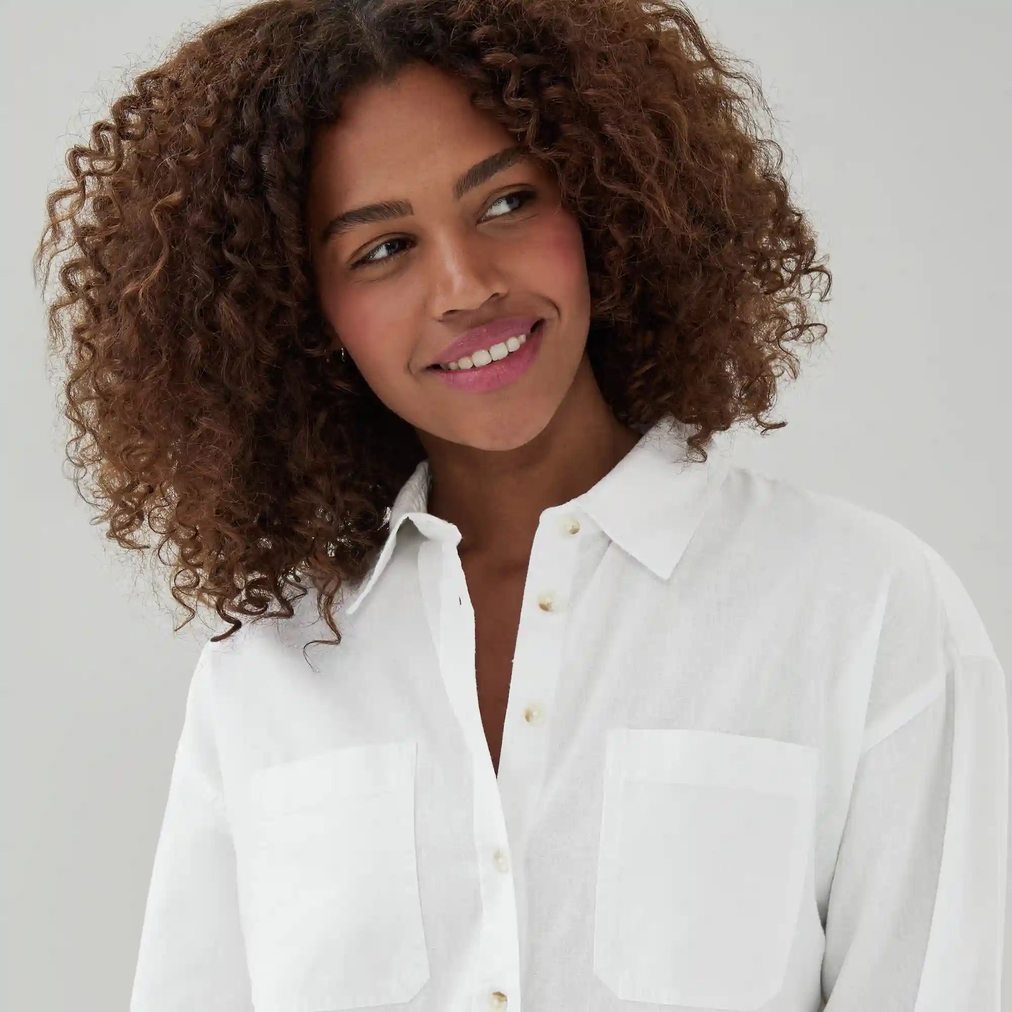 Oversized Linen Cotton Button-Up Shirt