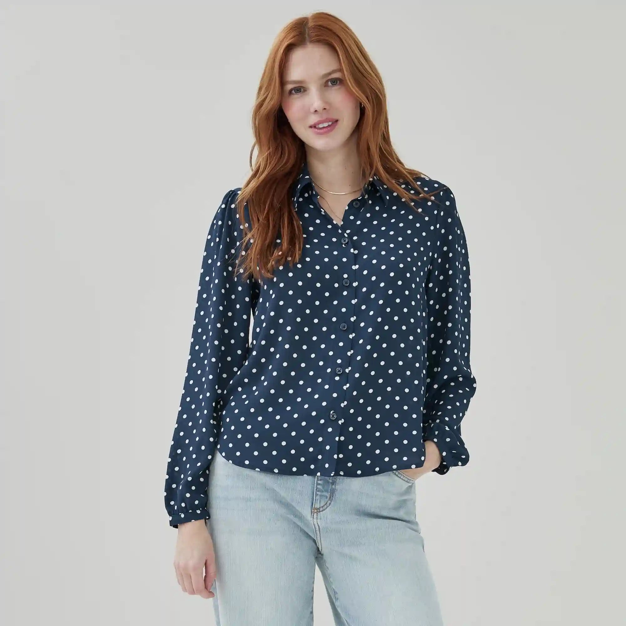 Crepe Printed Button-Up