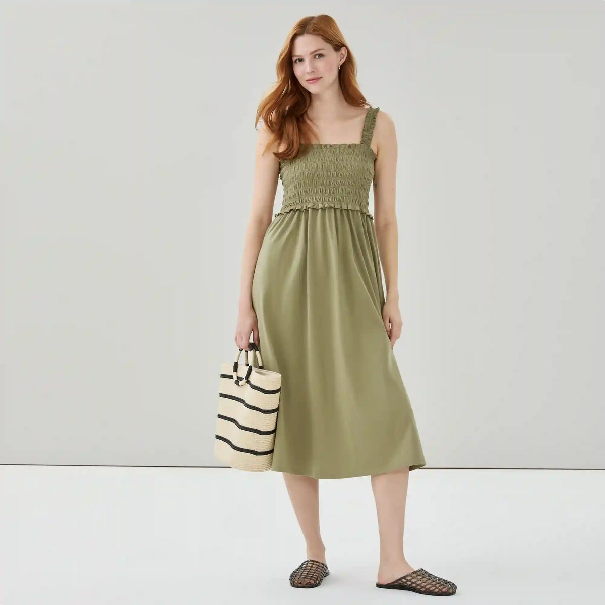Smocked Tank Midi Dress