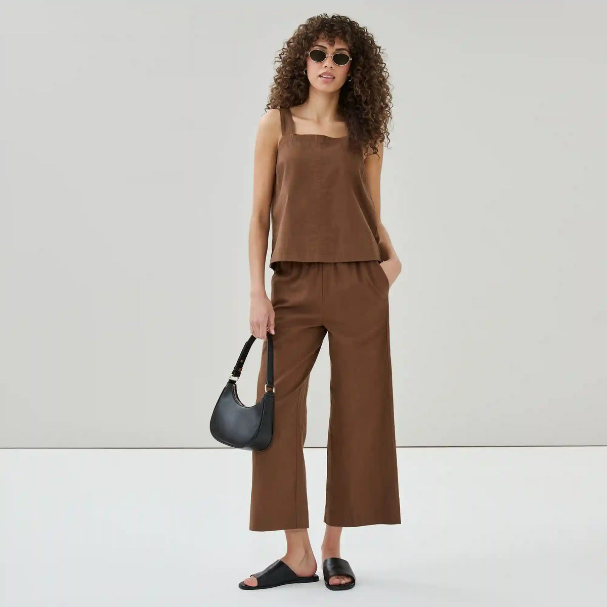 Linen Cotton Square Neck Tank
