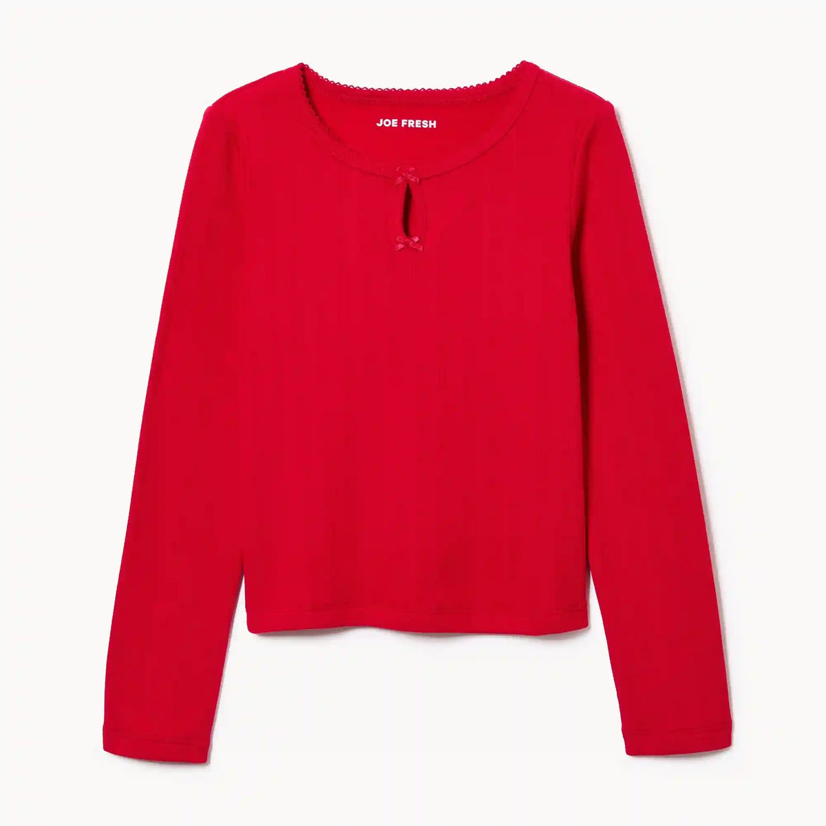 Kid Girls' Pointelle Long Sleeve Top