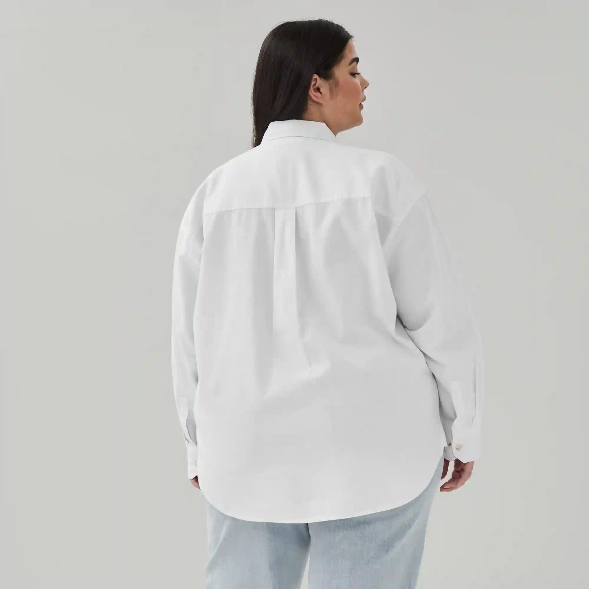 Women+ Oversized Linen Cotton Button-Up Shirt