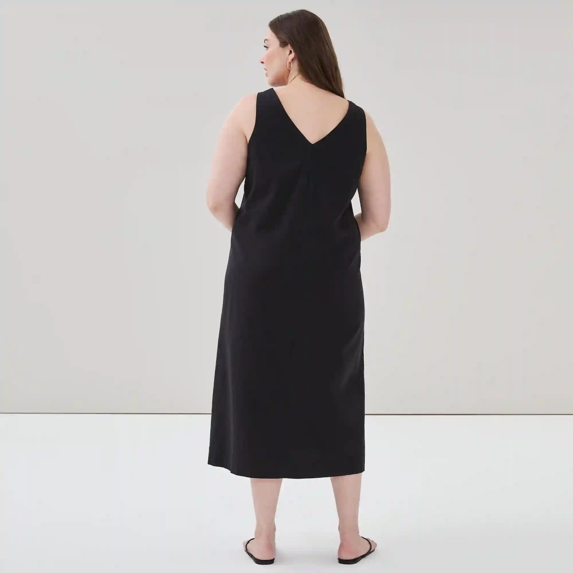 Women+ Button Front Midi Tank Dress