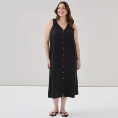Women+ Button Front Midi Tank Dress