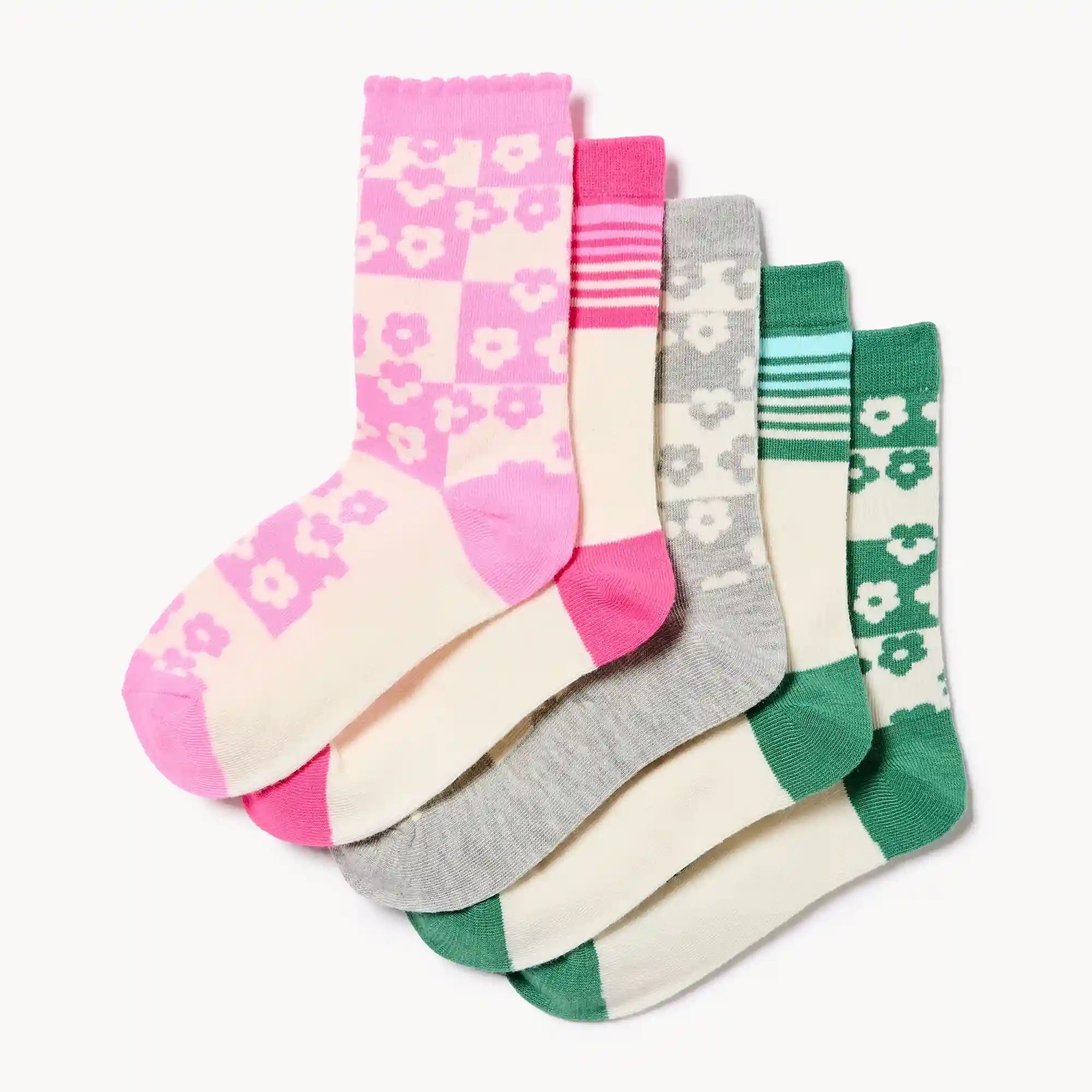 Kid Girls' 5-Pack Crew Socks