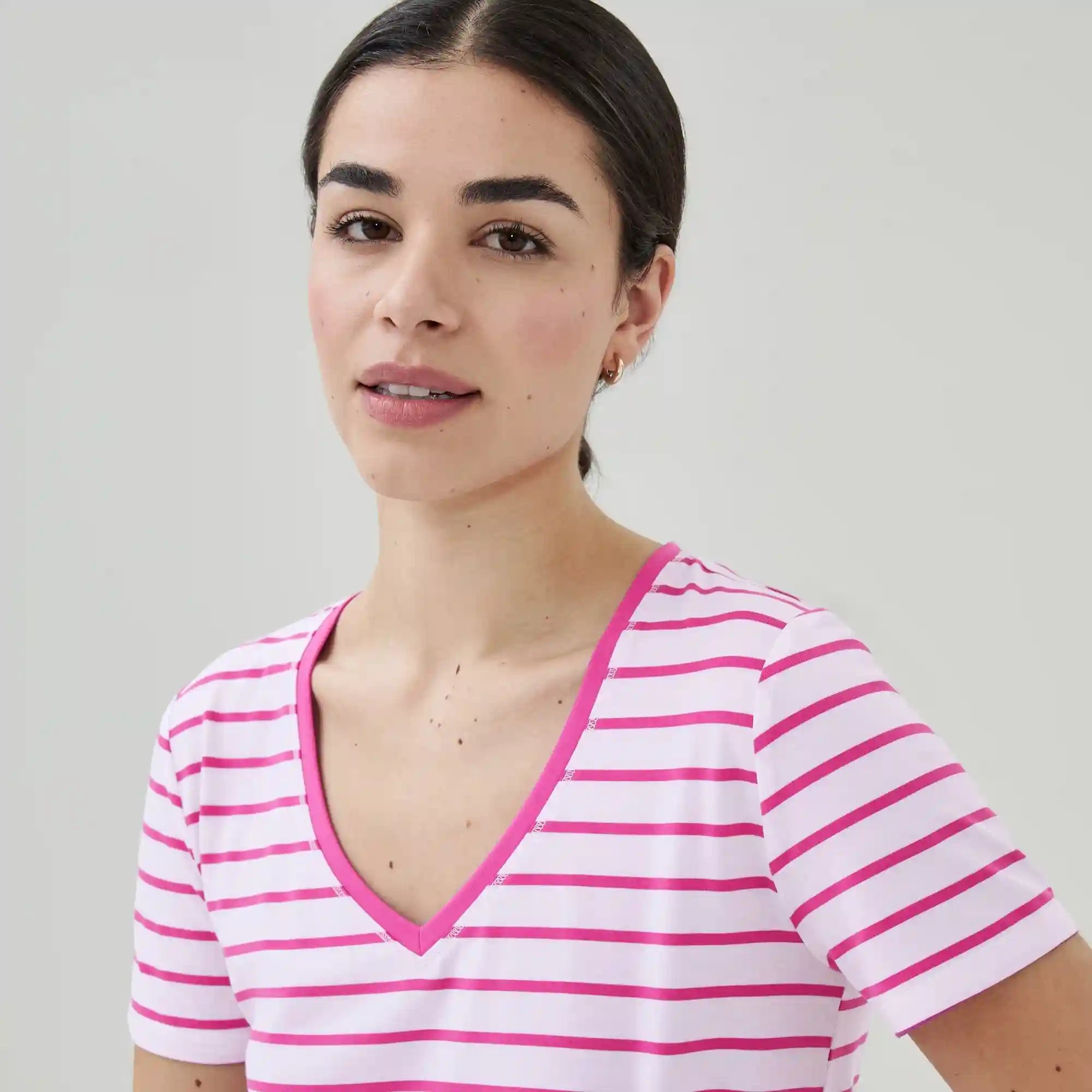 Active Striped V-Neck T-Shirt