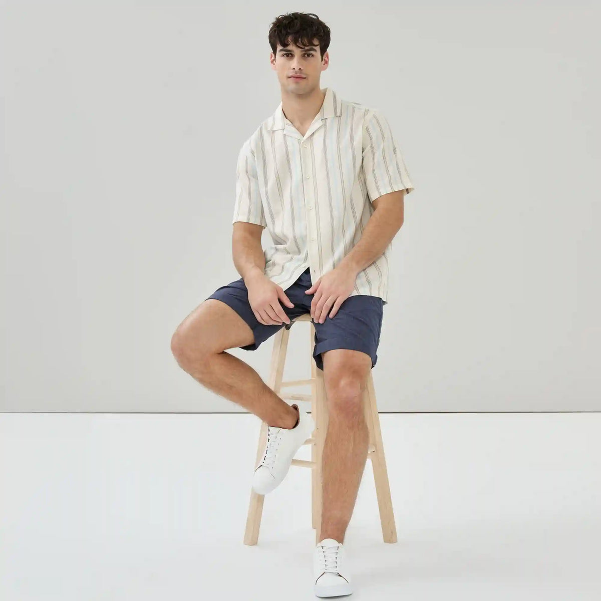 Men's Striped Button-Up Shirt