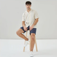 Men's Striped Button-Up Shirt