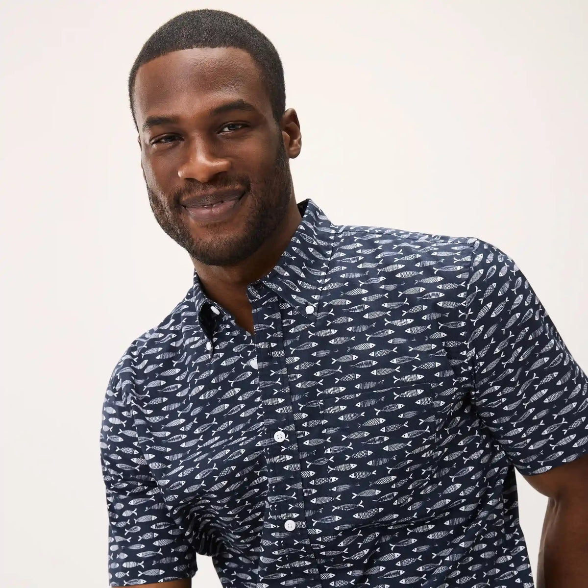 Men's Printed Button-Down Shirt