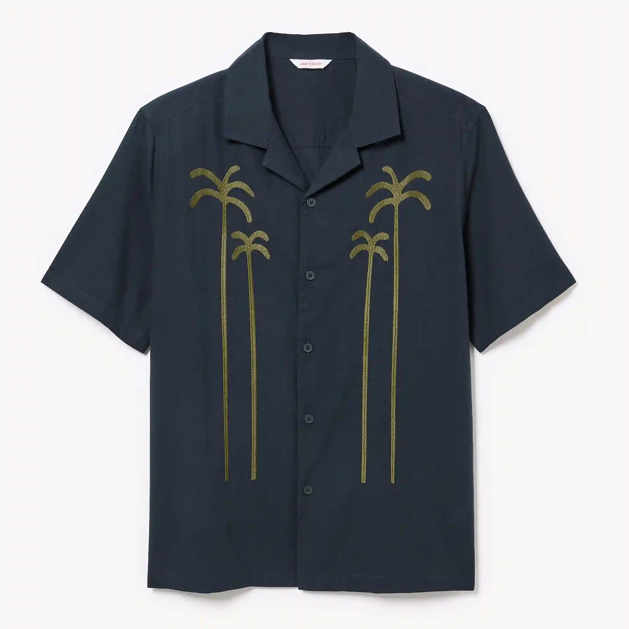 Men's Embroidered Camp Collar Shirt